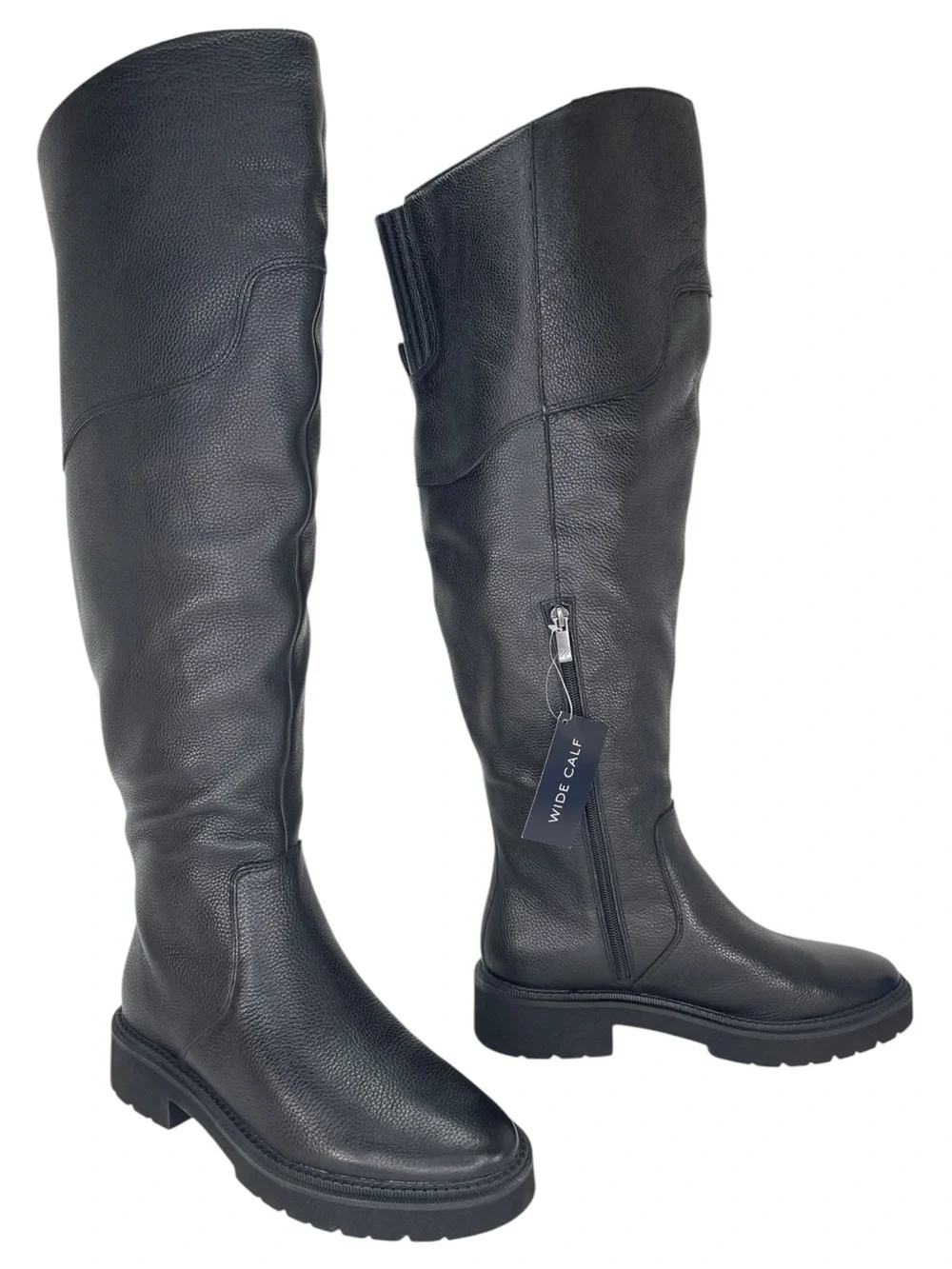 Naturalizer Scarlette Black Leather Wide Calf OTK Womens Boots Size 9M